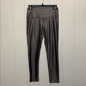 Zella Grey Satin Texture Leggings